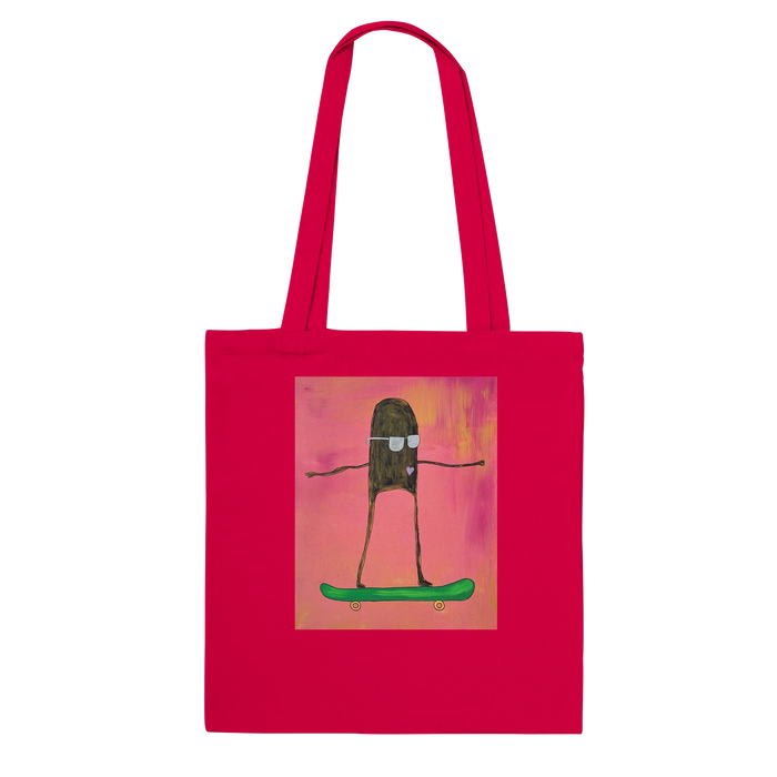 "Skater" Tote Bag White or Red